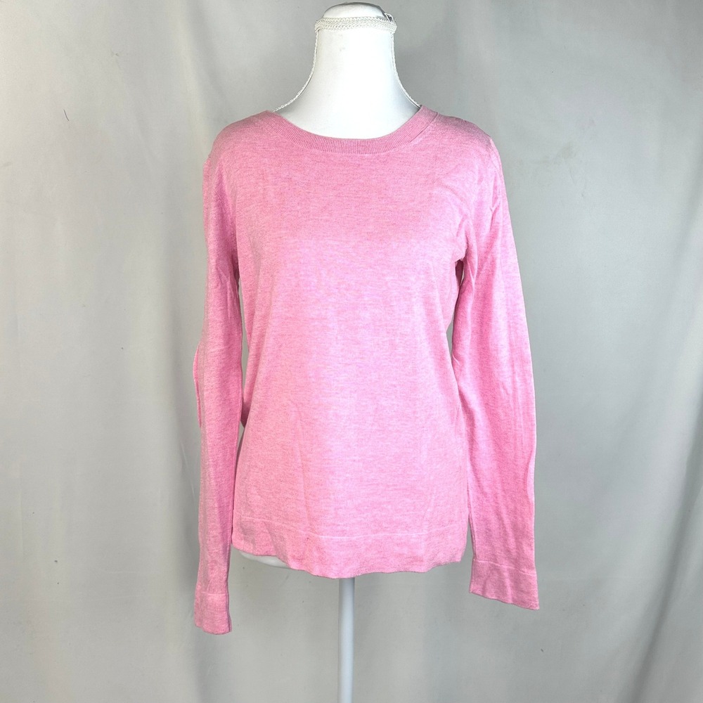 J.Crew Women Sz S Teddie Sweater Pink Bright Preppy Knit Lightweight Layering
